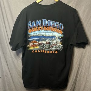 Harley Davidson T-Shirt with Pocket 2 Sided Graphics "San Diego" XL